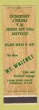 Matchbook Cover - Mount Whitney Cafe Lone Pine CA
