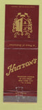 Matchbook Cover - Hutton's Restaurant New York City
