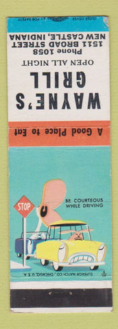 Matchbook Cover - Wayne's Grill New Castle IN