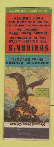 Matchbook Cover - Schirra's Restaurant East Liberty Pittsburgh PA