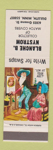 Matchbook Cover - Blanche Nystrom Match Collector Duluth MN hillbilly