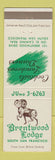 Matchbook Cover - Brentwood Lodge South San Francisco CA