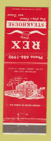 Matchbook Cover - Rex Steakhouse Bay City MI