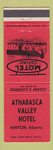 Matchbook Cover - Athabasca Valley Hotel Hinton AB