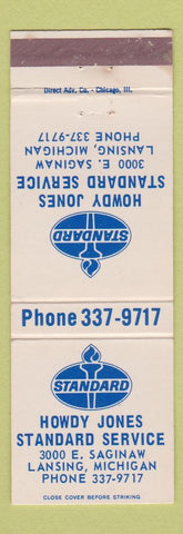 Matchbook Cover - Howdy Jones Standard oil gas Lansing MI