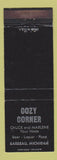 Matchbook Cover - Cozy Corner Barbeau MI