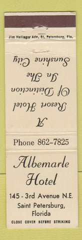 Matchbook Cover - Albemarle Hotel St Petersburg FL