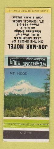 Matchbook Cover - Jon Mar Motel St Ignace MI
