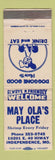 Matchbook Cover - May Ola's Place Restaurant Independence MO