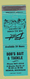Matchbook Cover - Bob's Bait and Tackle Remus MI