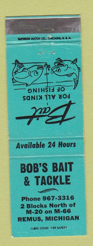 Matchbook Cover - Bob's Bait and Tackle Remus MI