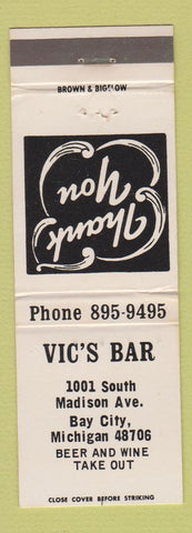 Matchbook Cover - Vic's Bar Bay City MI