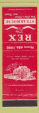 Matchbook Cover - Rex Steakhouse Bay City MI