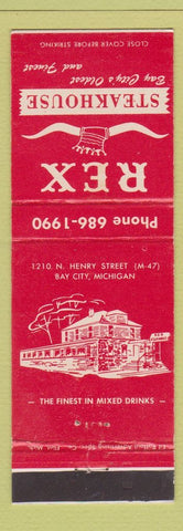 Matchbook Cover - Rex Steakhouse Bay City MI