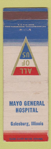 Matchbook Cover - Mayo General Hospital Galesburg IL WWII WEAR