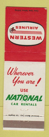 Matchbook Cover - Western Airlines