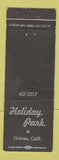 Matchbook Cover - Holiday Park Grimes CA