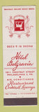 Matchbook Cover - Hotel Belgravia Philadelphia PA