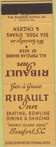 Matchbook Cover - Ribault Inn Beufort SC