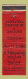 Matchbook Cover - DJ Kingsbury Real Estate Glendale CA WORN