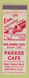Matchbook Cover - Parker Cafe Greybull WY