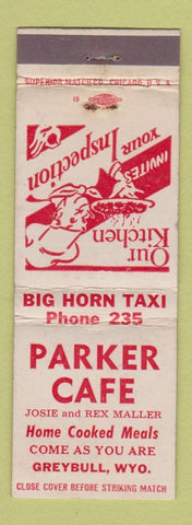 Matchbook Cover - Parker Cafe Greybull WY