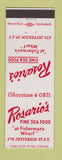 Matchbook Cover - Rosario's Seafood San Francisco CA