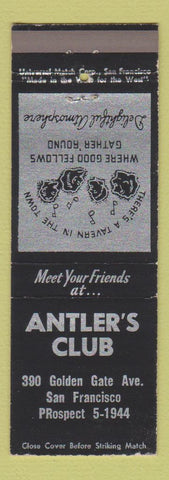Matchbook Cover - Antler's Club San Francisco CA