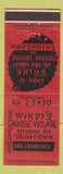 Matchbook Cover - Windy's Chinese Village San Francisco CA