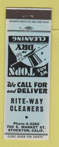 Matchbook Cover - Rite Way Cleaners Stockton CA