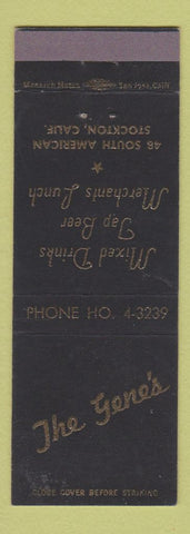 Matchbook Cover - The Gene's Bar Stockton CA