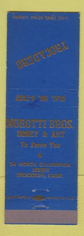 Matchbook Cover - Trocadero Morotti Bros Stockton CA BLUE