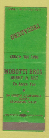 Matchbook Cover - Trocadero Morotti Bros Stockton CA GREEN