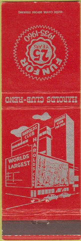 Matchbook Cover - Harolds Club Reno NV casino