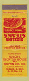 Matchbook Cover - Hutch's frontier House Brown Oil Presho SD WEAR