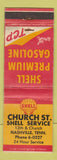 Matchbook Cover - Shell oil gas Church St Nashville TN WEAR