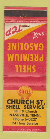 Matchbook Cover - Shell oil gas Church St Nashville TN WEAR