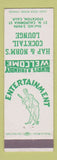 Matchbook Cover - Hap & Norm's Cocktail Lounge Stockton CA