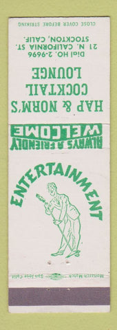 Matchbook Cover - Hap & Norm's Cocktail Lounge Stockton CA
