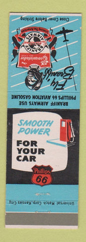 Matchbook Cover - Phillips 66 oil gas Braniff Airlines