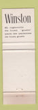 Matchbook Cover - Winston Cigarettes Spain California Cafeterias Madrid Bilbao