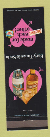 Matchbook Cover - Early Times Liquor Canada Dry Club Soda Louisville KY