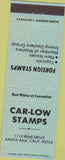 Matchbook Cover - Car Low Stamp collecting Santa Ana CA light blue