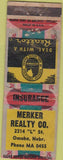 Matchbook Cover - Merker Realty Co Omaha NE POOR