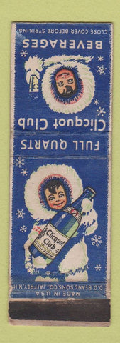 Matchbook Cover - Clicquot Club Beverages DD Bean WORN