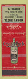 Matchbook Cover - Crystal Rock Beverages Mohn's Hotel Mohnton PA WEAR