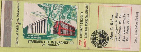 Matchbook Cover - Standard Life Insurance Charleston WV WEAR