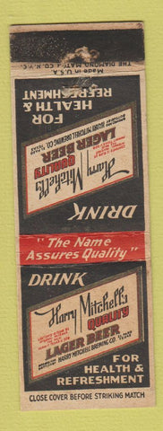 Matchbook Cover - Harry Mitchell's Lager Beer WEAR