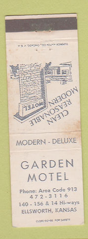 Matchbook Cover - Garden Motel Ellsworth KS WEAR