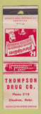 Matchbook Cover - Thompson Drug Store Chadron NE POOR STRIKER WORN